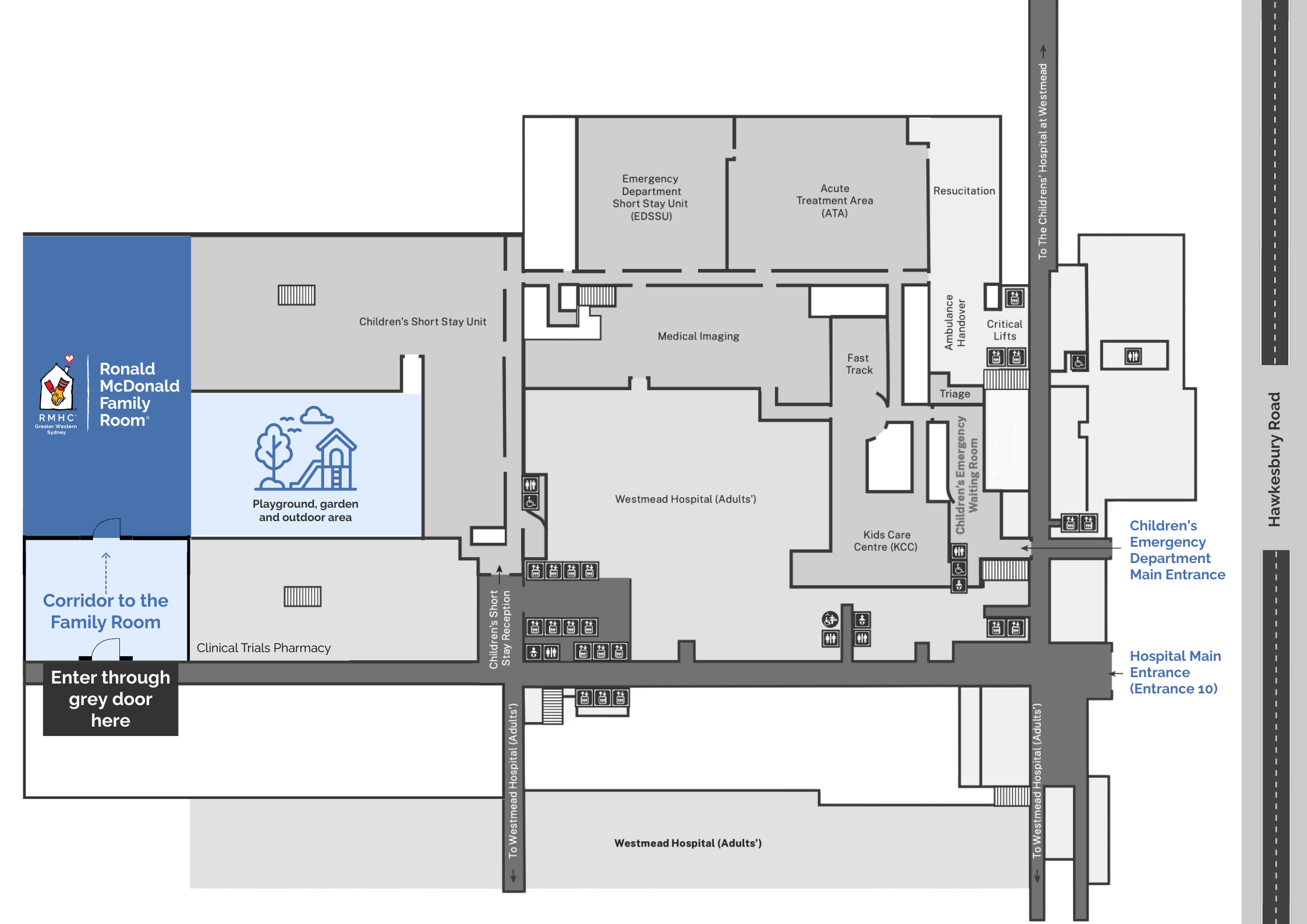 Ronald McDonald Family Room at The Children's Hospital at Westmead map