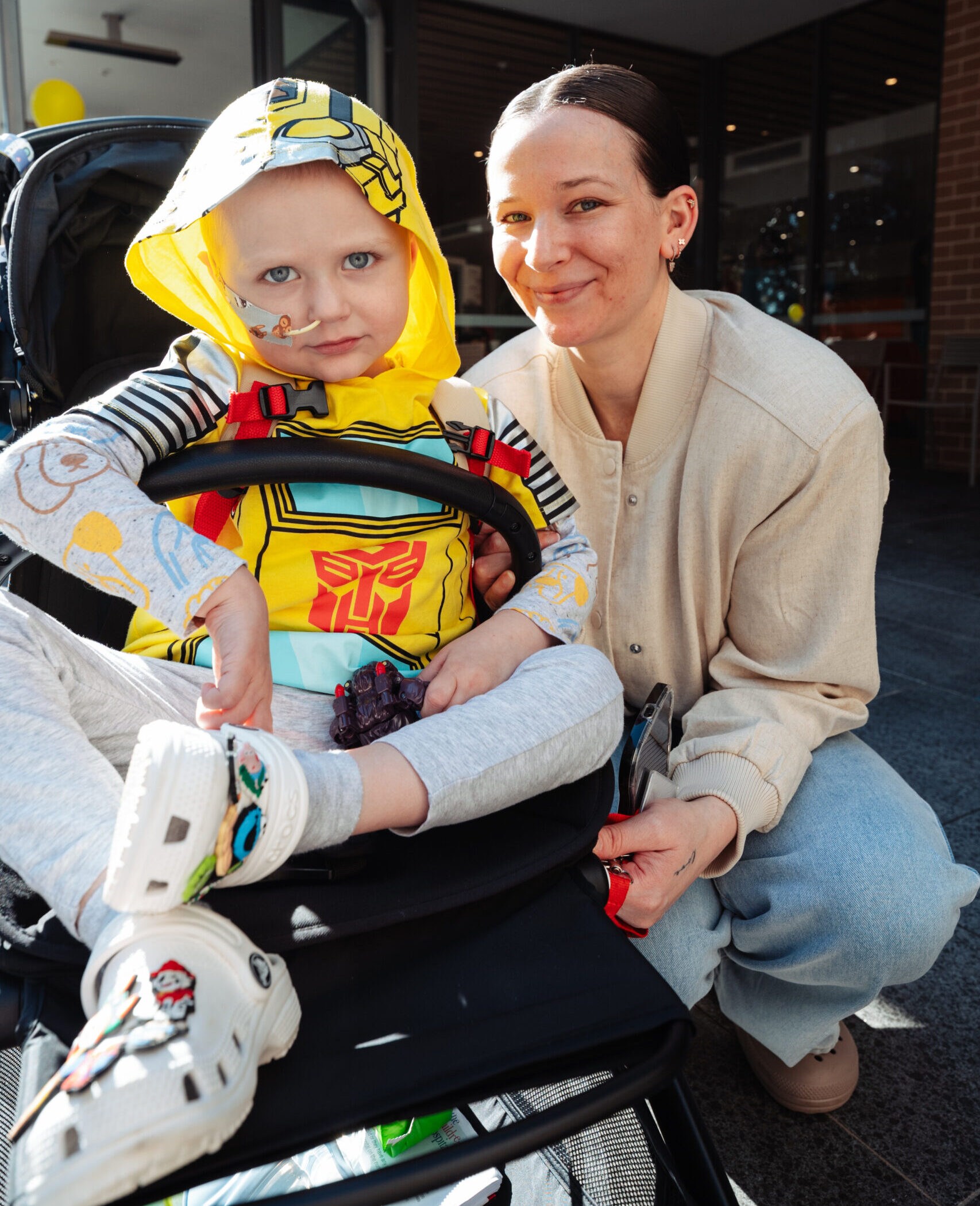 Sick child and his mum at Ronald McDonald House in Westmead