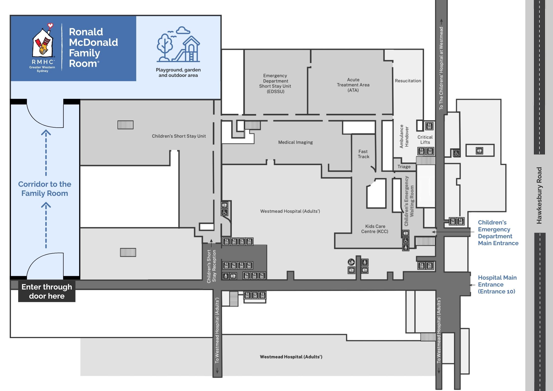 Ronald McDonald Family Room at The Children's Hospital at Westmead map